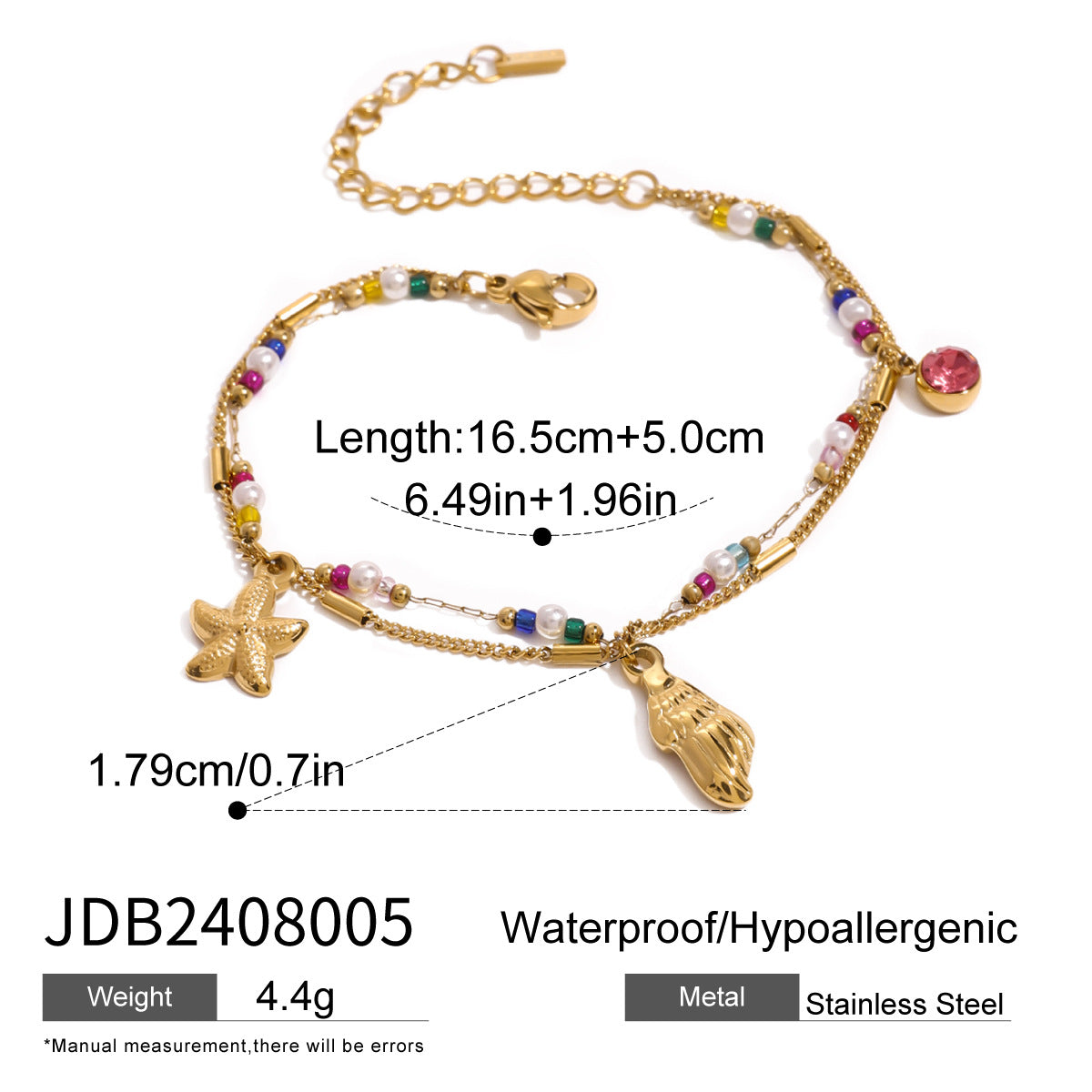 Stainless Steel Natural Stone Ocean DIY Bracelet High-end Personality Jewelry 18k Titanium Steel Accessories