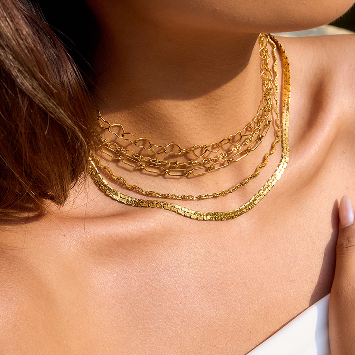 Titanium Steel Necklace Simple High-End Snake Bone Chain Clavicle Chain Popular Jewelry Stainless Steel Choker