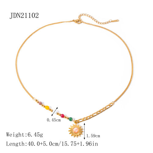 Stainless Steel Star Zircon Necklace Pendant High-End Ins Collarbone Chain Titanium Steel Jewelry