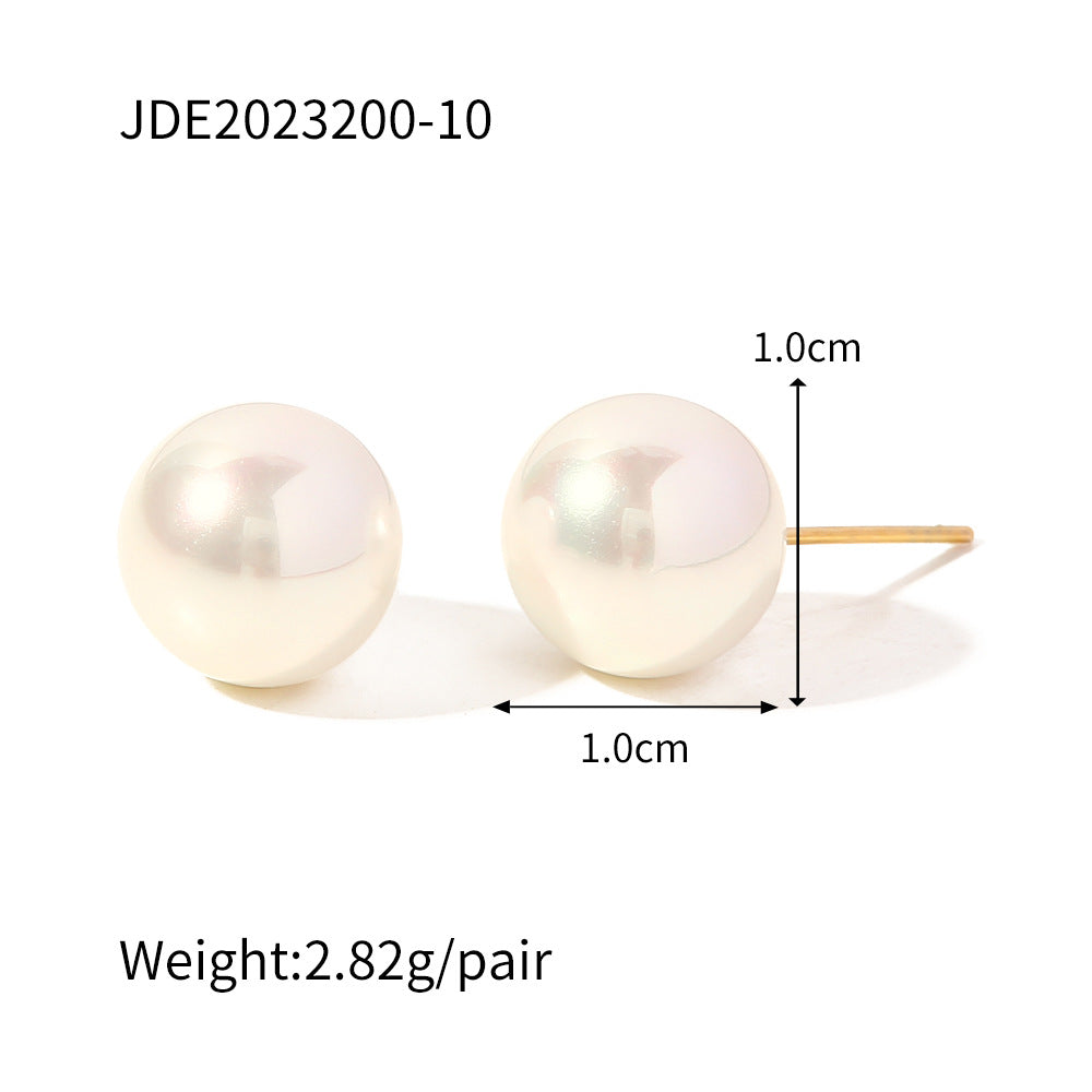 Jewelry Stainless Steel Pearl Stud Earrings High-End Ins Style Earrings Titanium Steel Ear Accessories