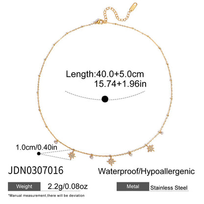 Titanium Steel Zircon Necklace for Women, Light Luxury High-End Clavicle Chain, Non-Fading Stainless Steel Jewelry