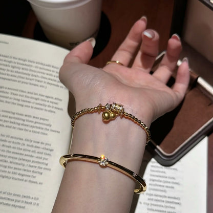 Six-Word Scripture Running Ring Gourd Coiled Bracelet New Chinese Style National Trend Fashionable Elegant High-End Buddhist Beads