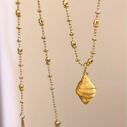 S925 Sterling Silver Brushed Croissant Necklace Light Luxury Exquisite Versatile Necklace Collarbone Chain