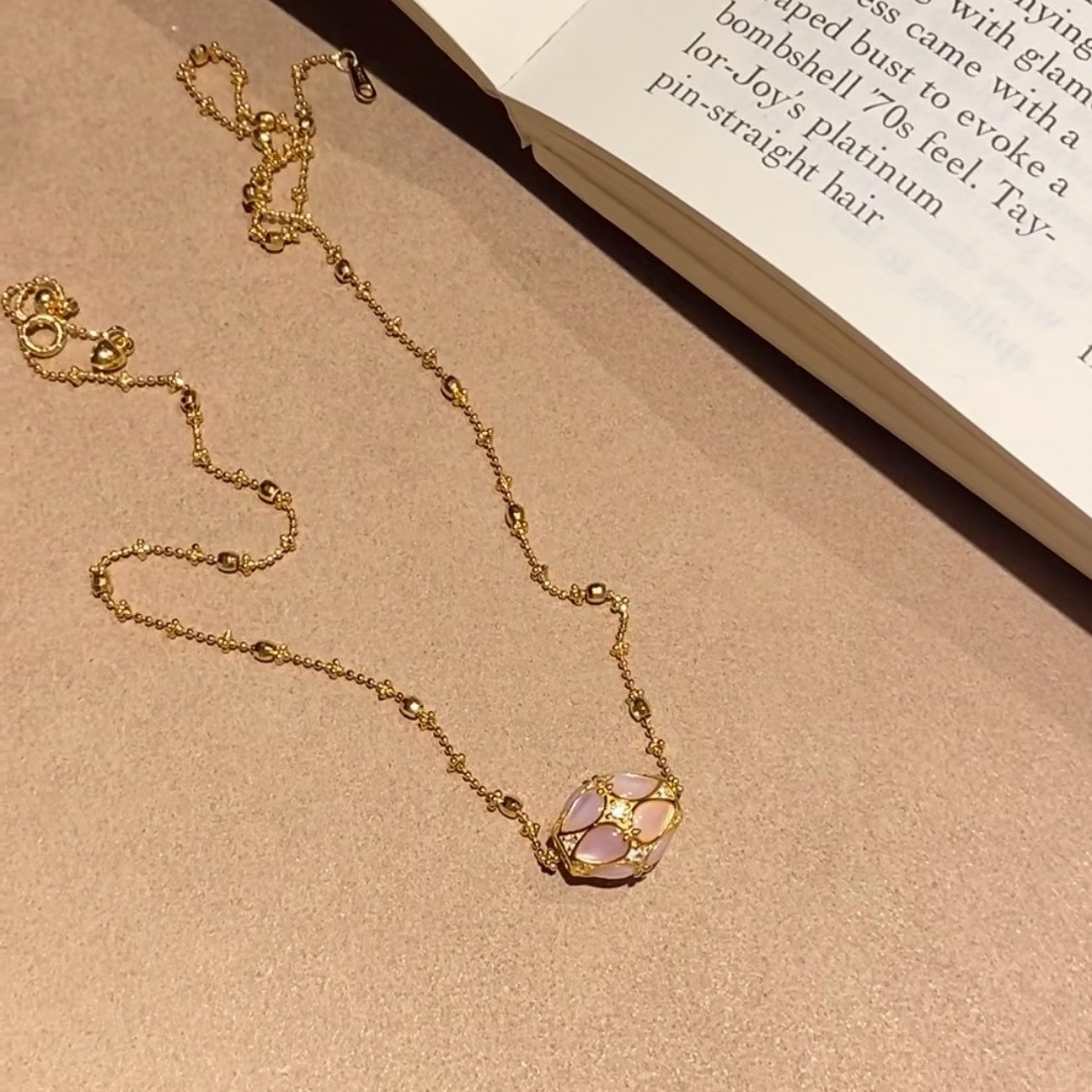 Pure Silver S925 Natural White Shell Pink Shell Lulutong Necklace Light Luxury High-end Feel Elegant Versatile Jewelry Simple Niche