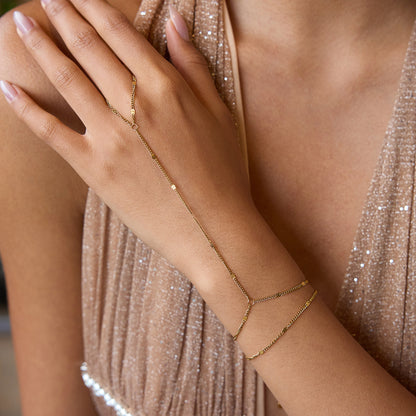 Finger Bracelet Light Luxury High-end Feel Jewelry Stainless Steel Pearl Accessories Ring Titanium Steel Non-fading Women