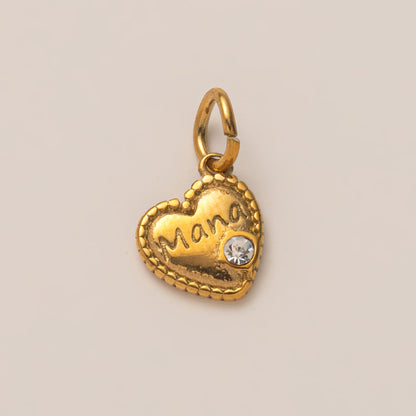 DIY Stainless Steel Heart Clover Rose Pendant Accessories DIY Furnace Vacuum Plating 18k Color Retention