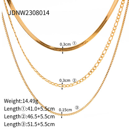 Three-layer Stacked Titanium Steel Necklace Accessories for Women, Light Luxury High-end Clavicle Chain Stainless Steel Jewelry