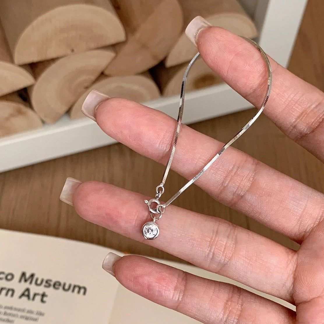 Sterling Silver S925 Real Gold Plated Snake Bone Chain Bubble Bracelet Light Luxury High-end Exquisite Niche Jewelry