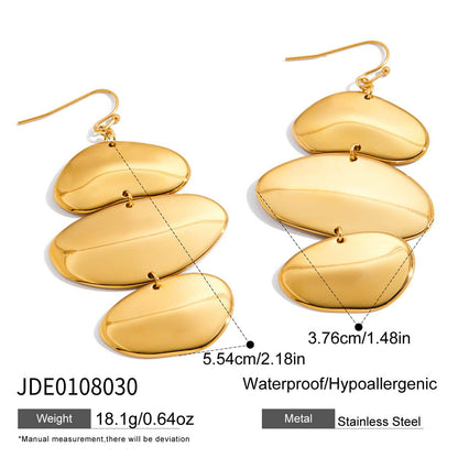 Titanium Steel Irregular Pendant Earrings Light Luxury High-end Necklace Non-fading Ear Accessories Stainless Steel Jewelry