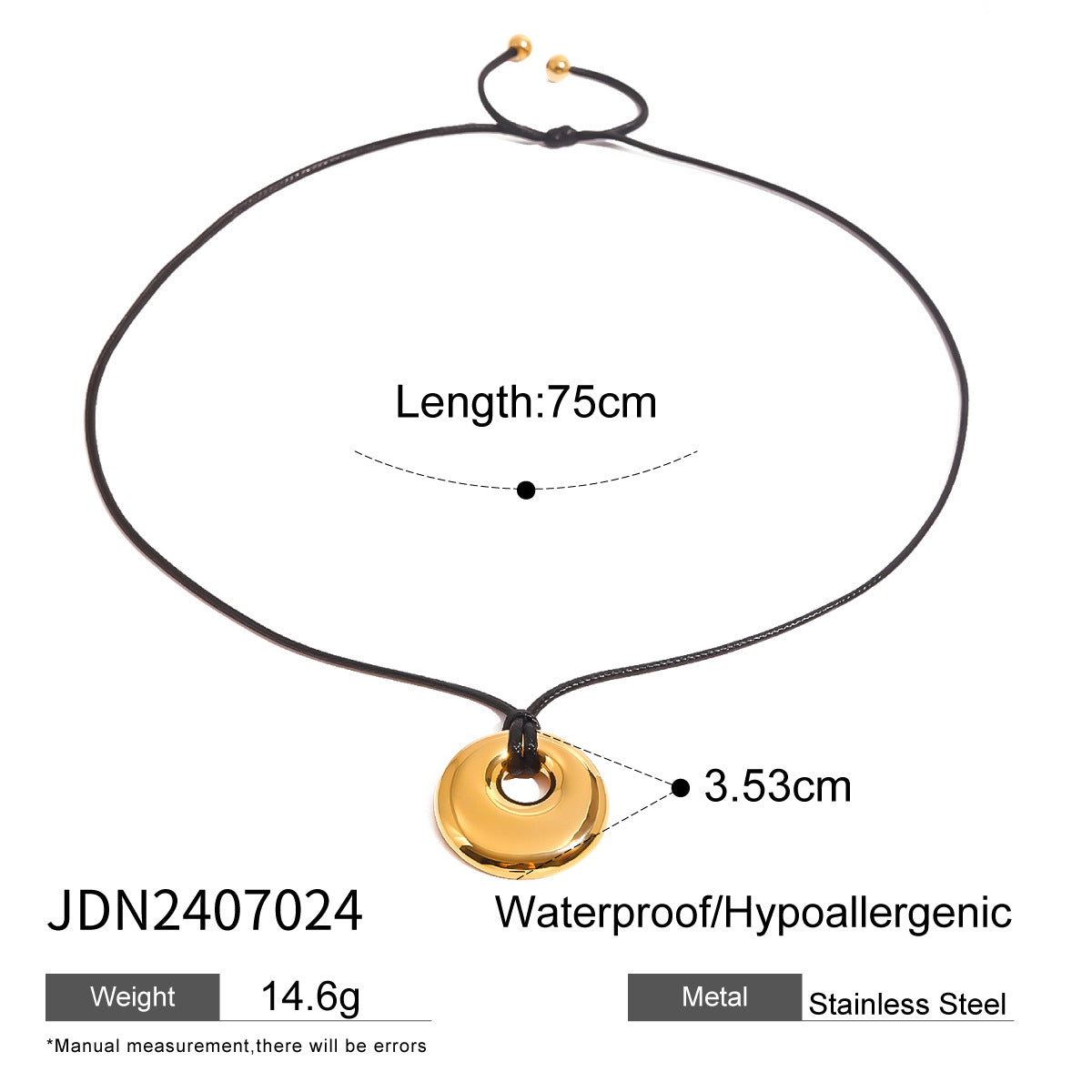 Black Rope Titanium Steel Necklace Niche Design Sense Collarbone Chain Non-Fading Hot-Selling Stainless Steel Jewelry