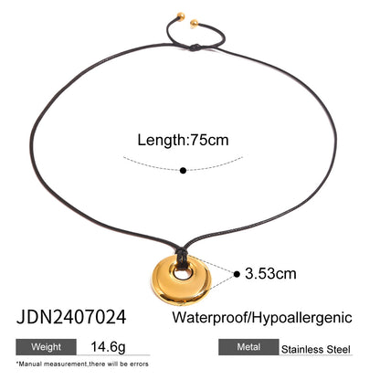 Black Rope Titanium Steel Necklace Niche Design Sense Collarbone Chain Non-Fading Hot-Selling Stainless Steel Jewelry