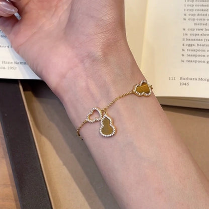 S925 Light Luxury Retro Melad Series Tiger Eye Stone Gourd Bracelet Exquisite Luxury Whitening High-end Bracelet