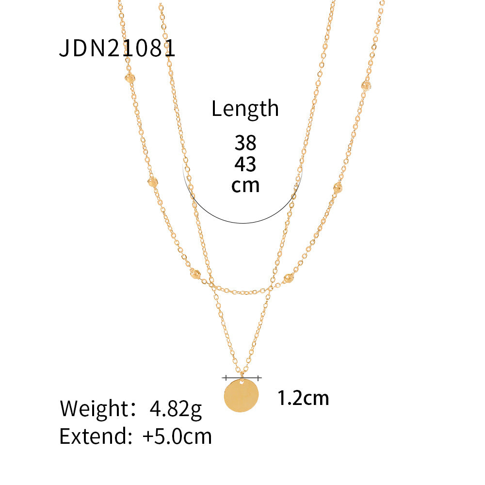 Titanium Steel Sweater Chain Necklace Light Luxury Niche Jewelry Women's High-end Stainless Steel Autumn and Winter Accessories