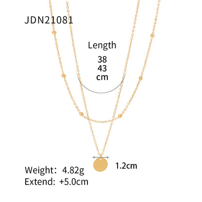 Titanium Steel Sweater Chain Necklace Light Luxury Niche Jewelry Women's High-end Stainless Steel Autumn and Winter Accessories
