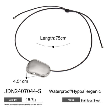 Black Rope Titanium Steel Necklace Niche Design Sense Collarbone Chain Non-Fading Hot-Selling Stainless Steel Jewelry