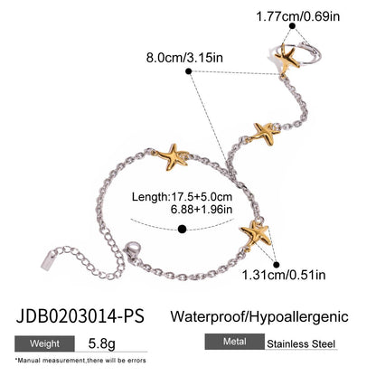 Finger Bracelet Light Luxury High-end Feel Jewelry Stainless Steel Pearl Accessories Ring Titanium Steel Non-fading Women