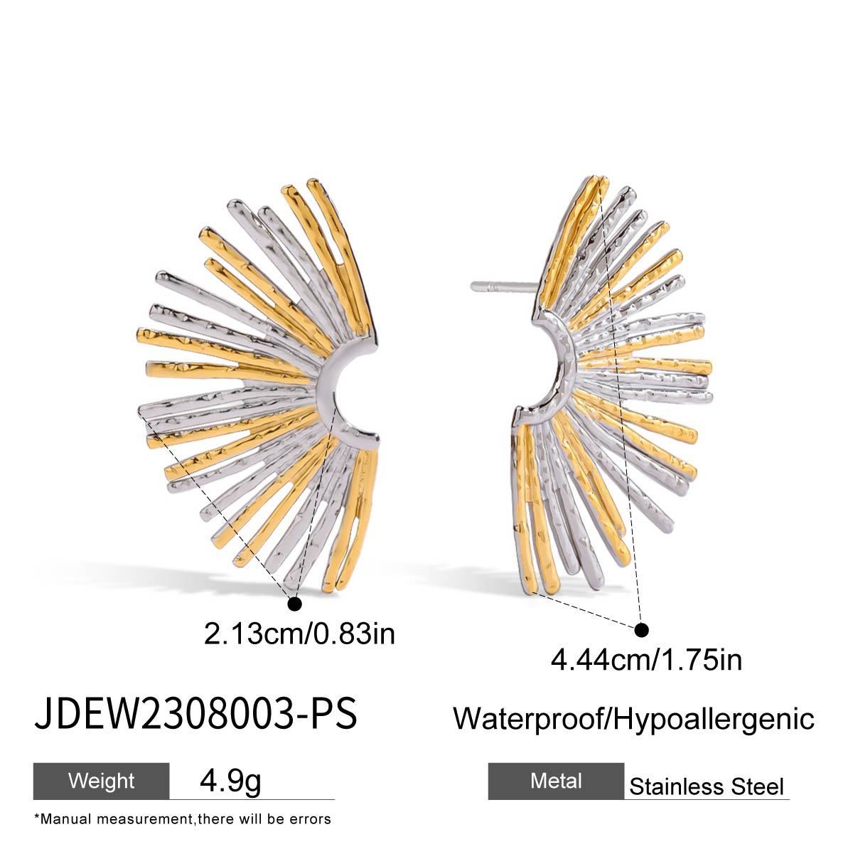 Stainless Steel Sunflower Earrings Niche Design Sense Ear Jewelry Non-Fading Titanium Steel Stud Earrings Accessories