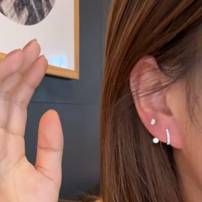 Sterling Silver S925 Geometric High Carbon Diamond Stud Earrings High-end Elegant Versatile