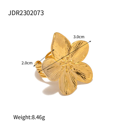 Ins Style Colorless High-end Simple Gold Steel Series Stainless Steel Plain Ring Jewelry