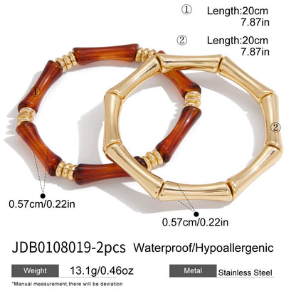 UV Gold-Plated Resin Bracelet Acrylic Bamboo Joint Bracelet Melad Autumn Winter High-End Feel Bracelet Niche Jewelry