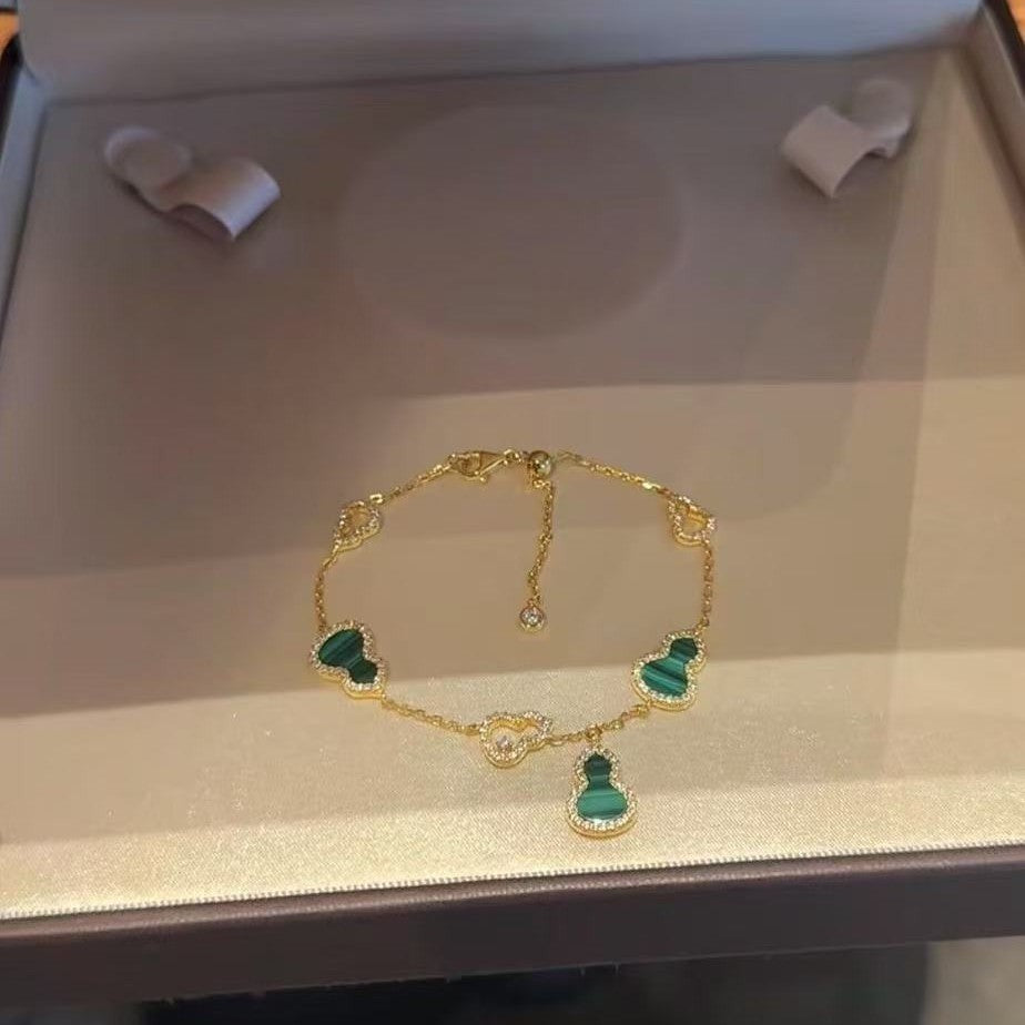 Gourd Malachite Bracelet Niche Design Versatile Simple High-end Feel Personalized Fashion