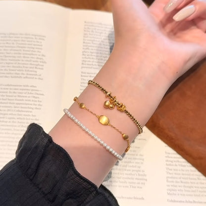 Brushed Craft Bead Bracelet Simple Minimalist Style Light Luxury High-end Feel Bracelet Niche Design Jewelry