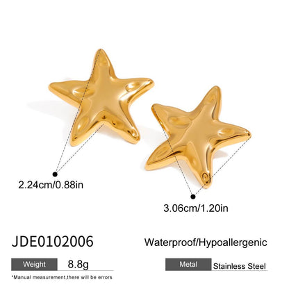 Titanium Steel Jewelry Stainless Steel Necklace Simple High-End Earrings Pentagram Ring Rings