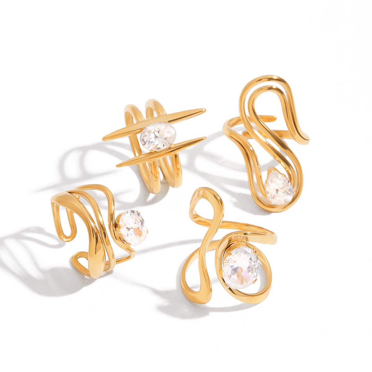 Zircon Ring Titanium Steel Non-Fading Jewelry Hot-Selling Accessories High-End Feel Stainless Steel Rings