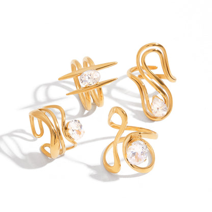 Zircon Ring Titanium Steel Non-Fading Jewelry Hot-Selling Accessories High-End Feel Stainless Steel Rings