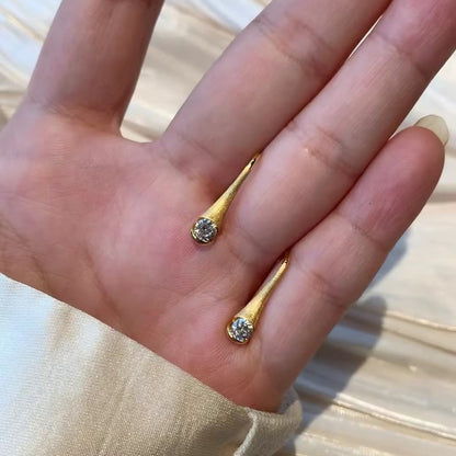 Italian Vintage Style Pure Silver S925 Real Gold Plated High Carbon Diamond Brushed Craft Perfume Bottle Earrings Ear Hooks