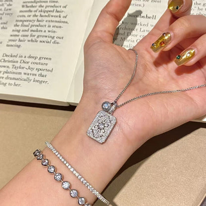 High Carbon Diamond No Matter Brand Necklace Ancient Method gold Full Diamond Exquisite Collarbone Chain Women's Necklace