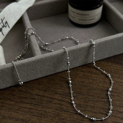 High Quality S925Sterling Silver Plated18K Real Gold Italian Fairy Necklace Handmade Sparkling Diamond Cut Women's Collarbone Chain