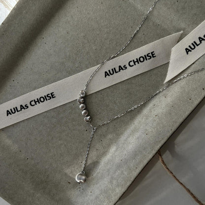 S925 Sterling Silver Cat's Eye Bead Flowing Light Necklace for Women Korean Niche Design High-end Simple Hot-selling Collarbone Chain