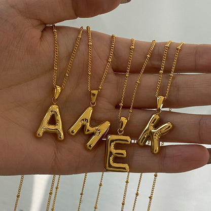 Stainless Steel Letter Necklace Pendant High-End Clavicle Chain Titanium Steel Jewelry Necklace