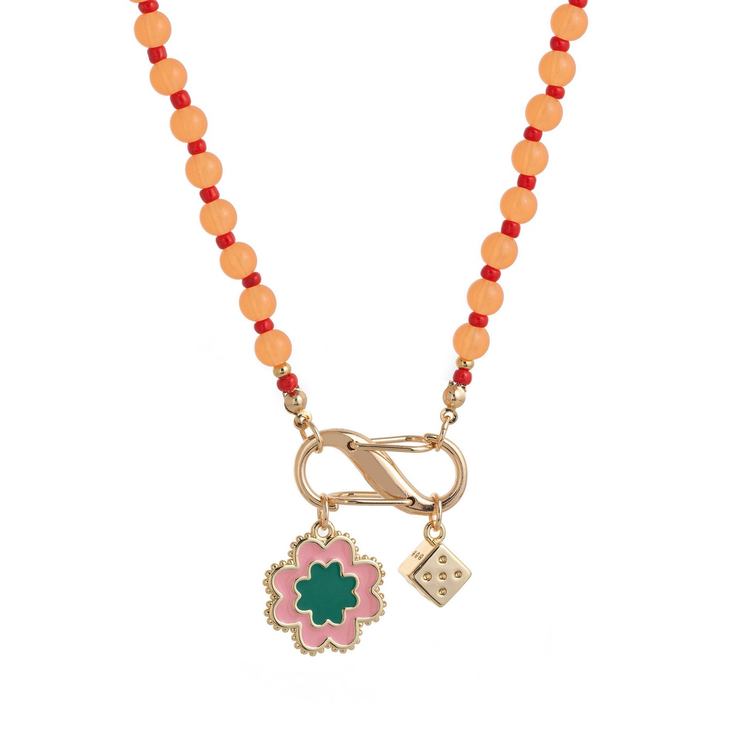 Colorful Oil Drop Pendant Color Rope Necklace Devil's Eye Heart Personality Hip Hop Unisex