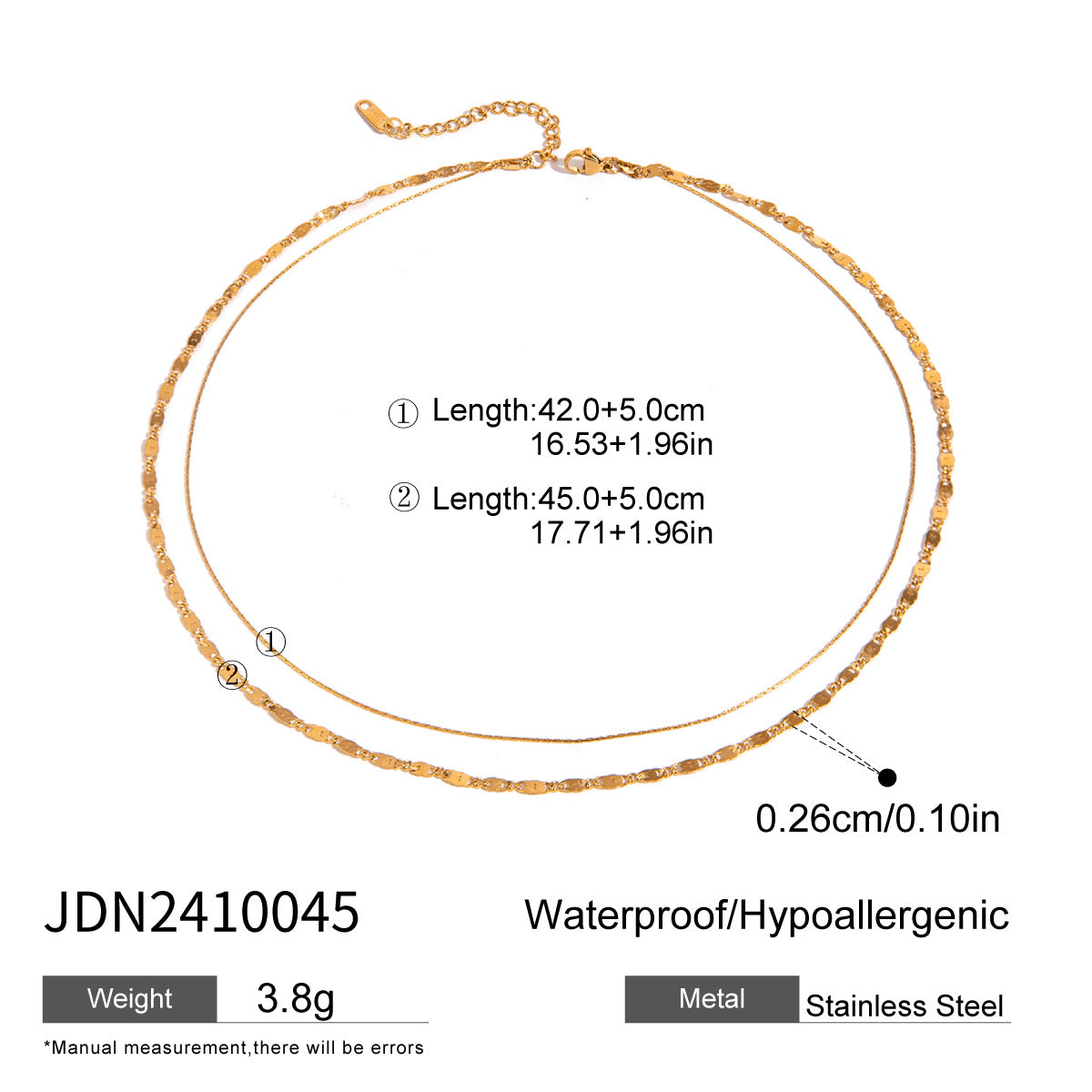 Double Layer Stacked Titanium Steel Necklace Light Luxury High-end Clavicle Chain Stainless Steel Jewelry Non-fading