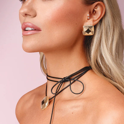 Oil Drop Jewelry Ring Titanium Steel Non-Fading Jewelry Stainless Steel Necklace Women Light Luxury High-End Earrings