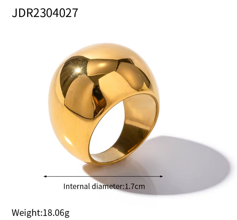 Ins Style Colorless High-end Simple Gold Steel Series Stainless Steel Plain Ring Jewelry