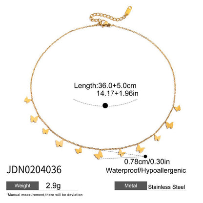 Titanium Steel Zircon Necklace for Women, Light Luxury High-End Clavicle Chain, Non-Fading Stainless Steel Jewelry