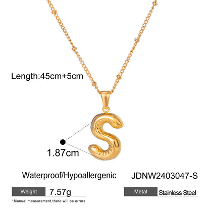 Stainless Steel Letter Necklace Pendant High-End Clavicle Chain Titanium Steel Jewelry Necklace
