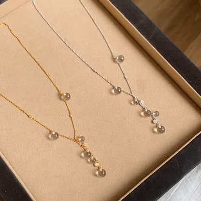 Pure Silver S925 Grape Cluster A White Crystal Necklace High-End Niche Exquisite Light Luxury Ins Gentle Korean Version Collarbone Chain