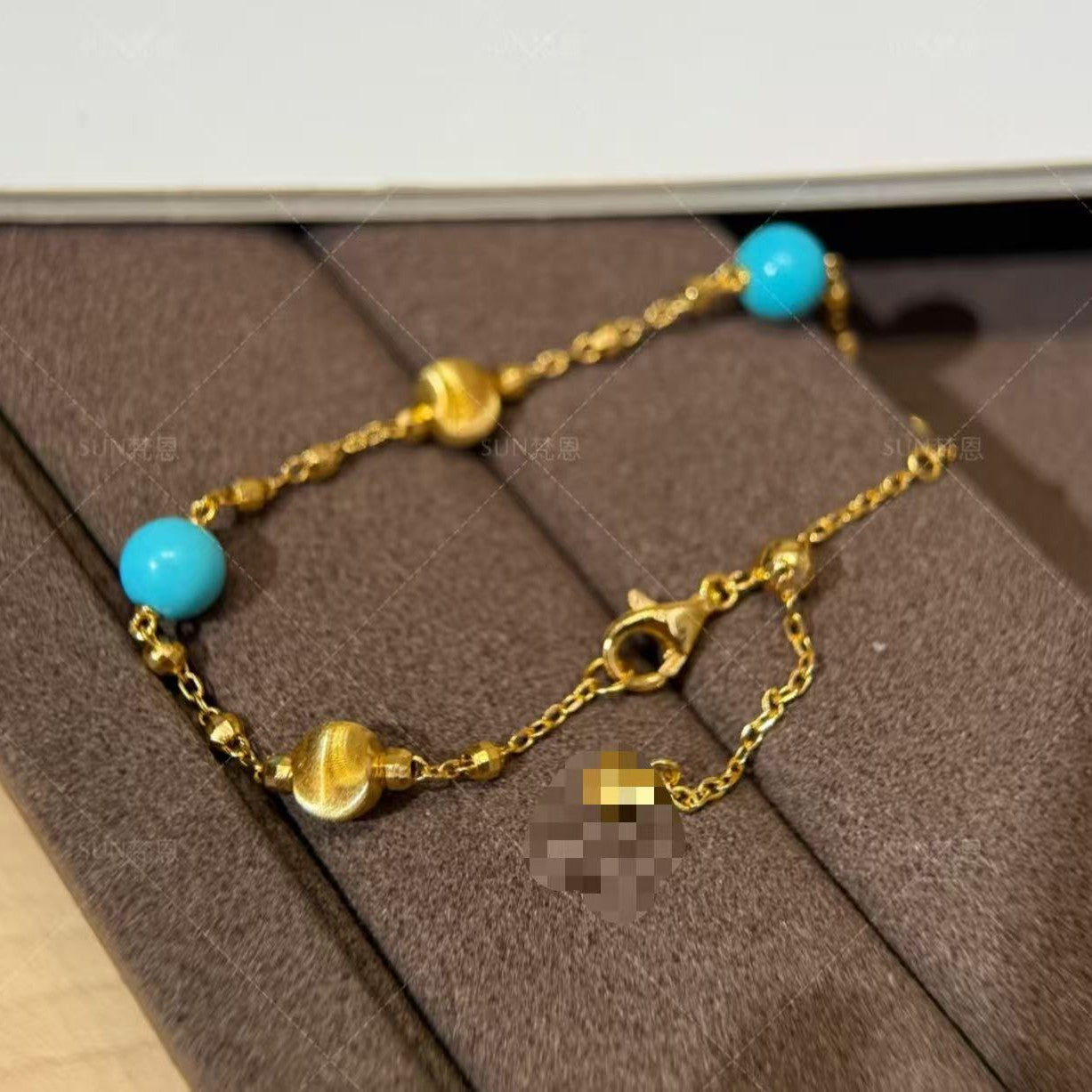 Pure Silver S925 Light Luxury Blue Pine Cat's Eye Bracelet Fashion Retro Exquisite Niche Design Sense Simple Elegant Versatile