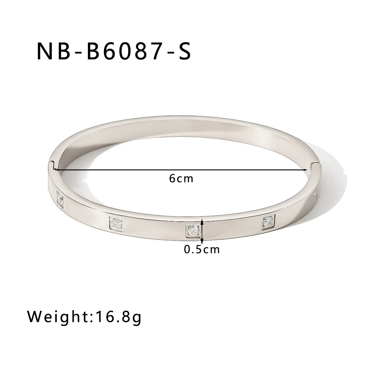 Hot-Selling Zircon Heart-Shaped Quadrilateral Geometric White Zircon Green Zircon Titanium Steel Real Gold Plated Color-Retaining Jewelry Bracelet