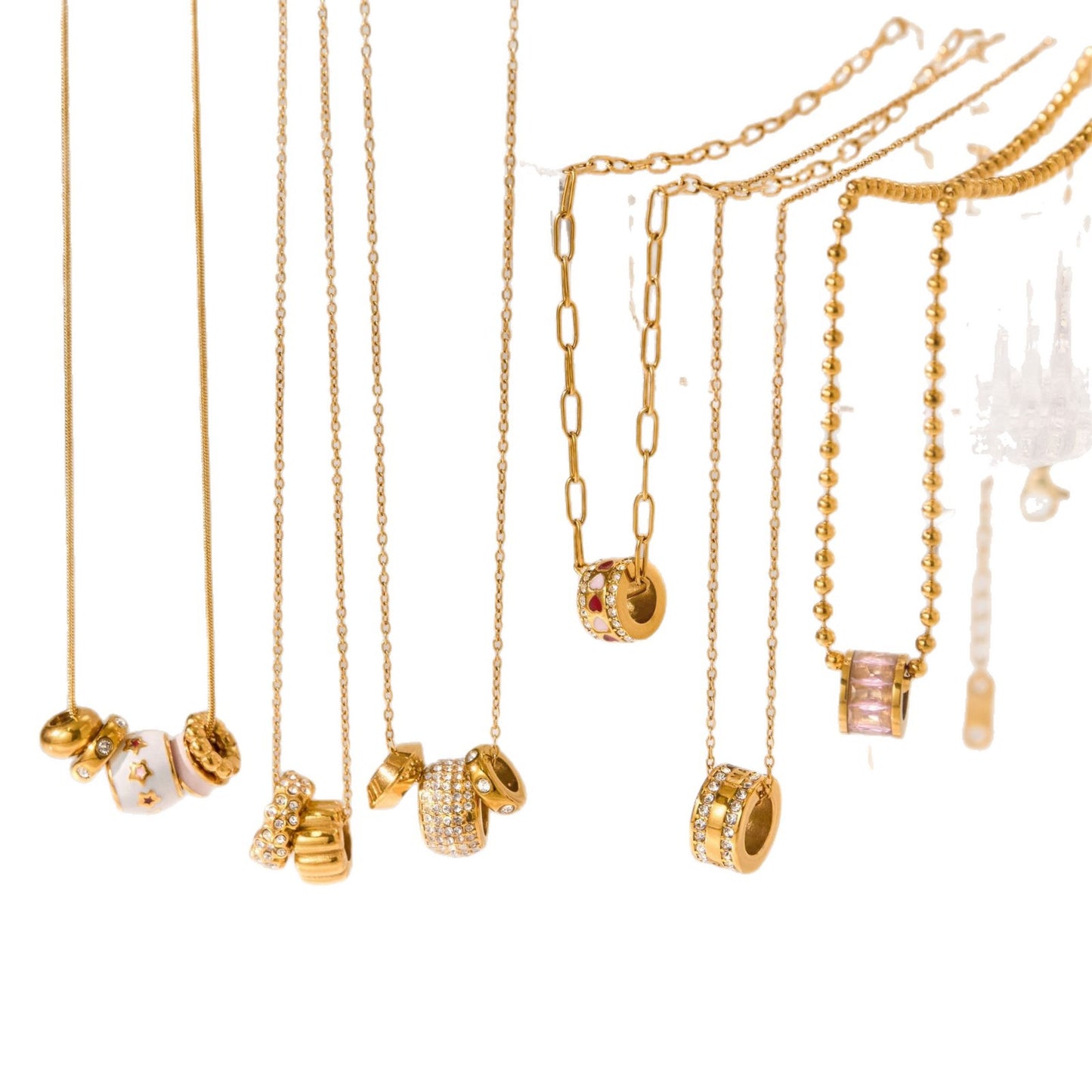 Slim Waist Titanium Steel Necklace Light Luxury Fortune Bead Collarbone Chain Baojia Stainless Steel Jewelry for Women with a Sense of Sophistication