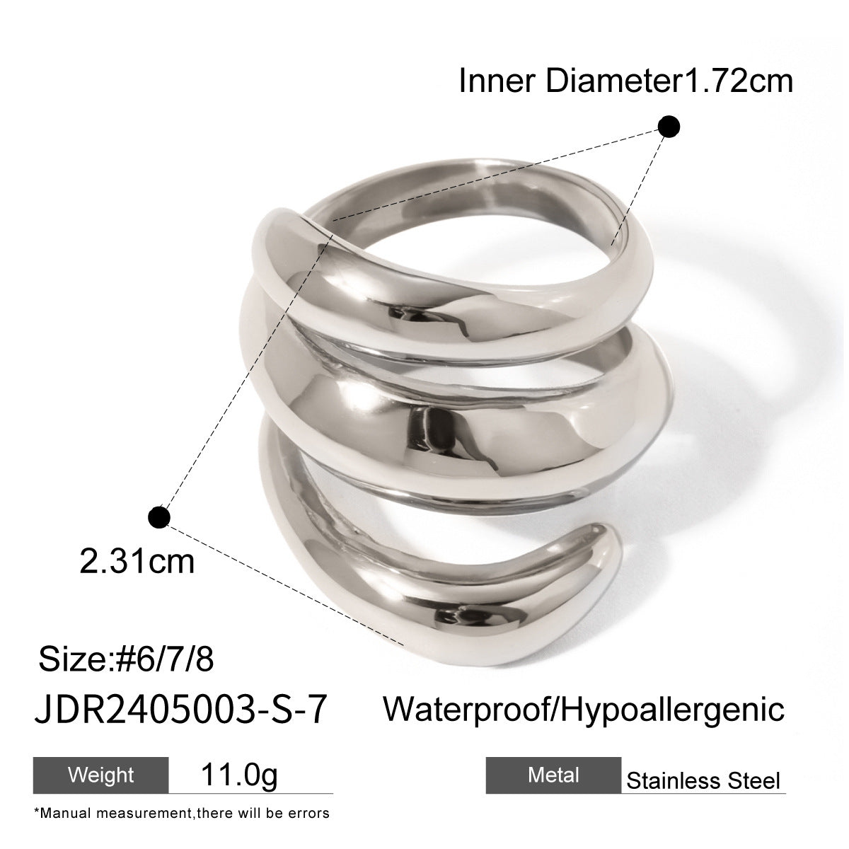 Stainless Steel Geometric Silver Ring High-End Niche Titanium Steel Jewelry Rings