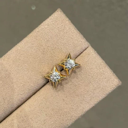 High Carbon Diamond Star Stud Earrings Summer New Trend Simple Petite Star Earrings Light Luxury Ear Jewelry New Trend