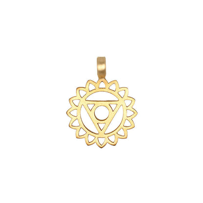 DIY Stainless Steel Mini Elephant Lotus Heart Single Pendant Necklace Furnace Vacuum Electroplating 18K Gold Color Retention