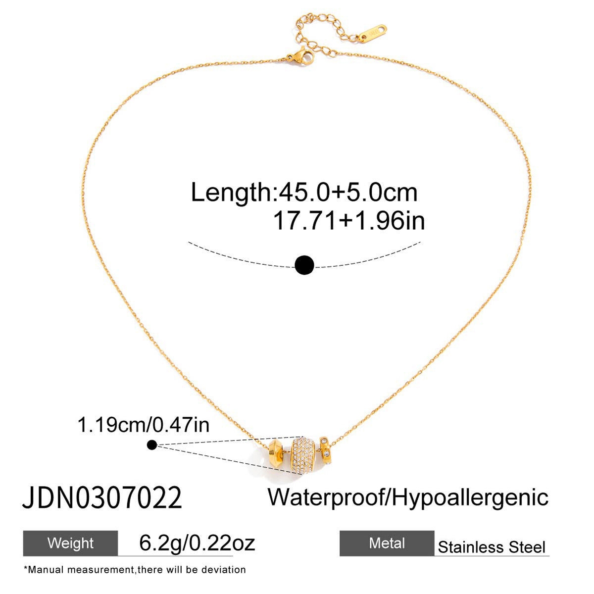 Slim Waist Titanium Steel Necklace Light Luxury Fortune Bead Collarbone Chain Baojia Stainless Steel Jewelry for Women with a Sense of Sophistication