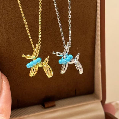 Jackson Wang Same Style Balloon Dog Necklace Balloon Puppy Necklace Pendant DIY Personalized Cartoon Versatile Collarbone Chain for Women