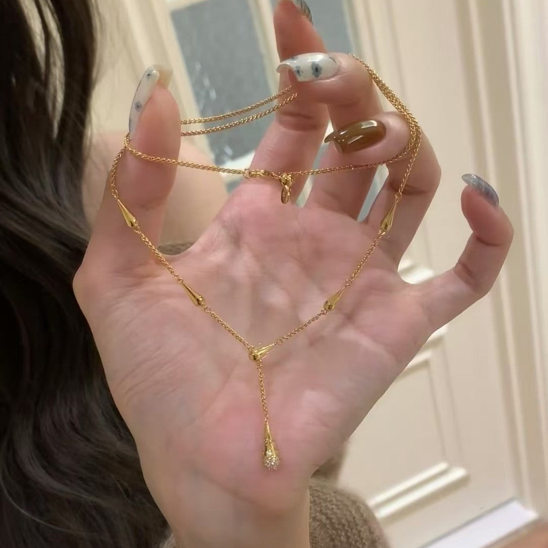 Italian Craft Vintage Style Pure Silver S925 Rachel Same Style Necklace